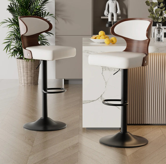 Veyra White Adjustable Barstools (Set of 2) by Happy Homes at Eve Furniture