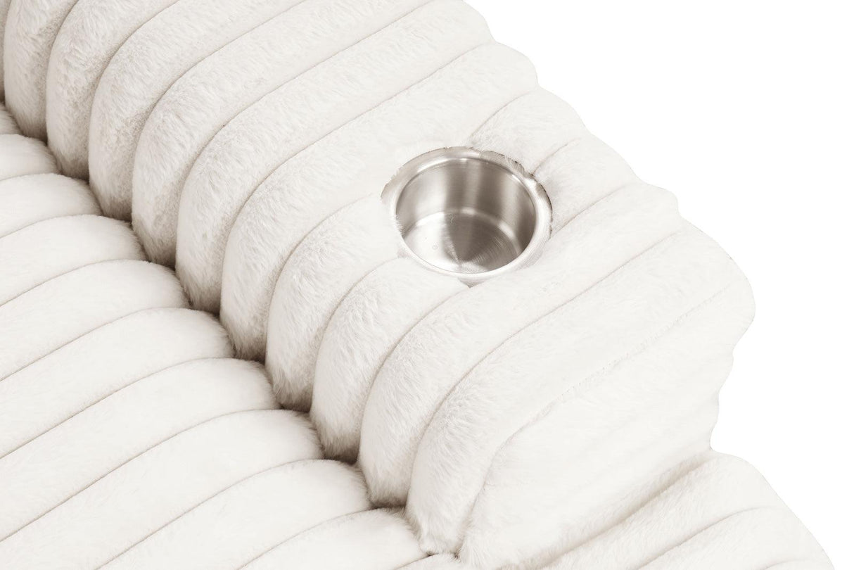 Veyrier White 2 Arm Chaise by Furniture of America at Eve Furniture