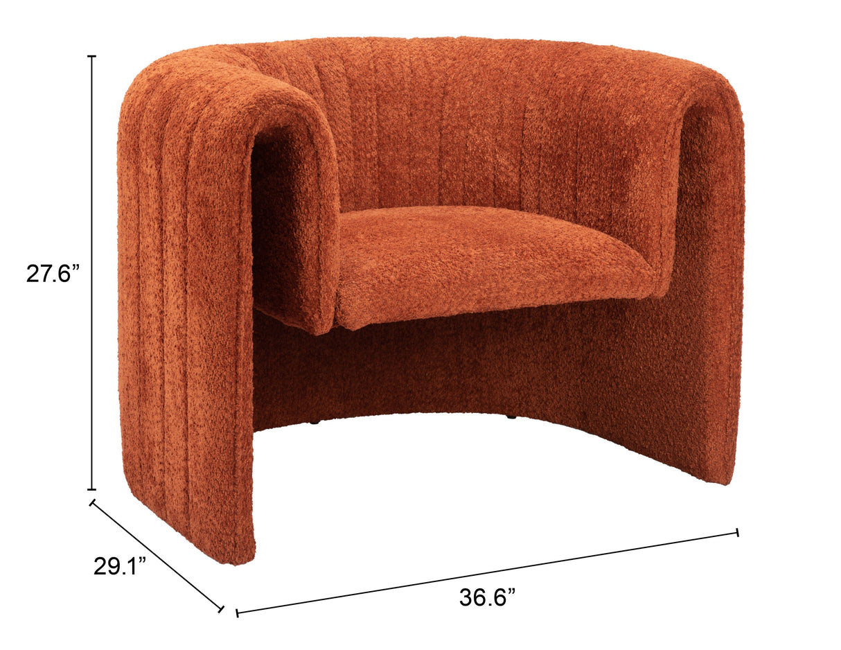 Viana Burnt Orange Accent Chair by Zuomod at Eve Furniture