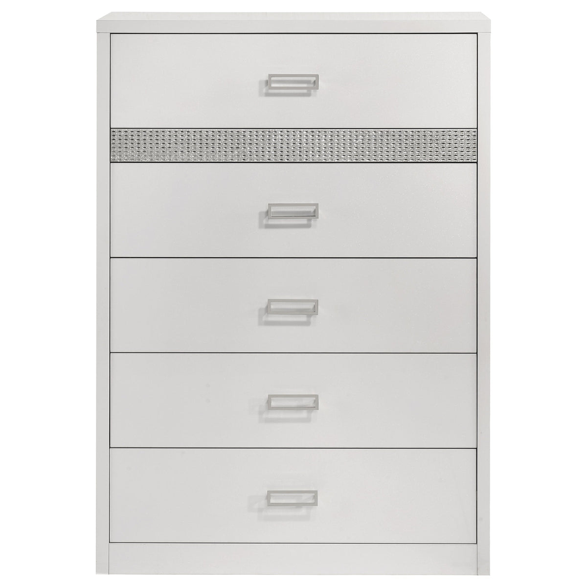 Viana White High Gloss Chest by Coaster at Eve Furniture