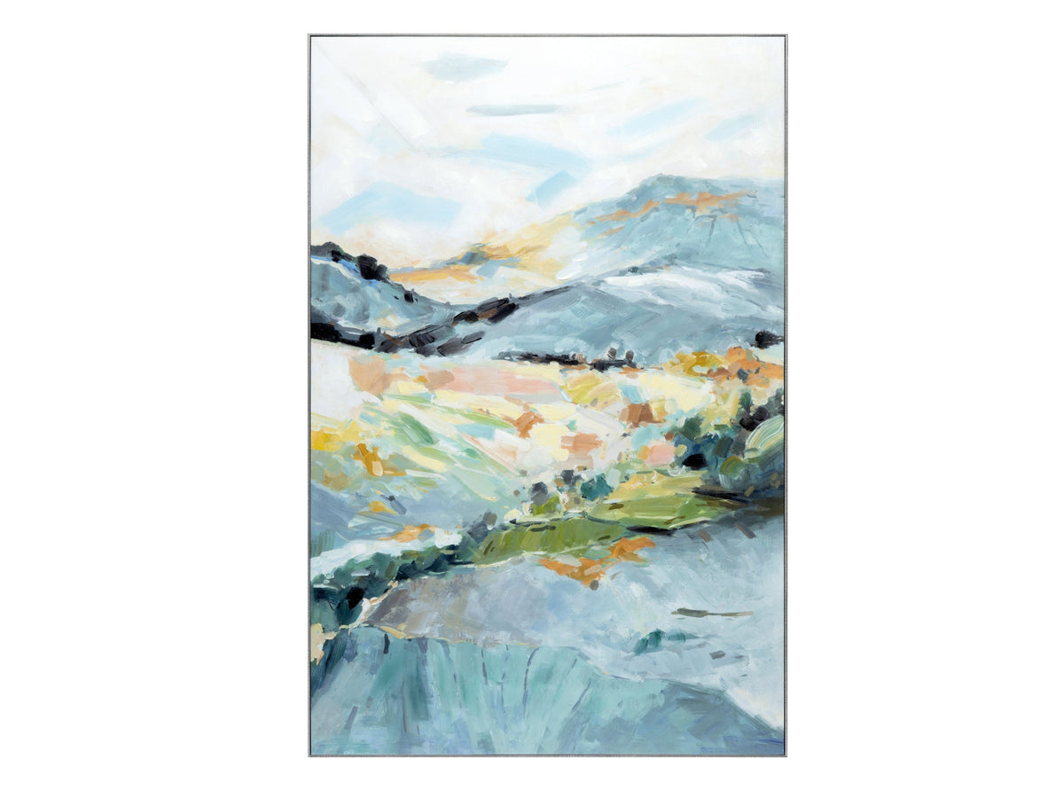 Vibrant Hills Blue/Green Canvas by Crestview at Eve Furniture