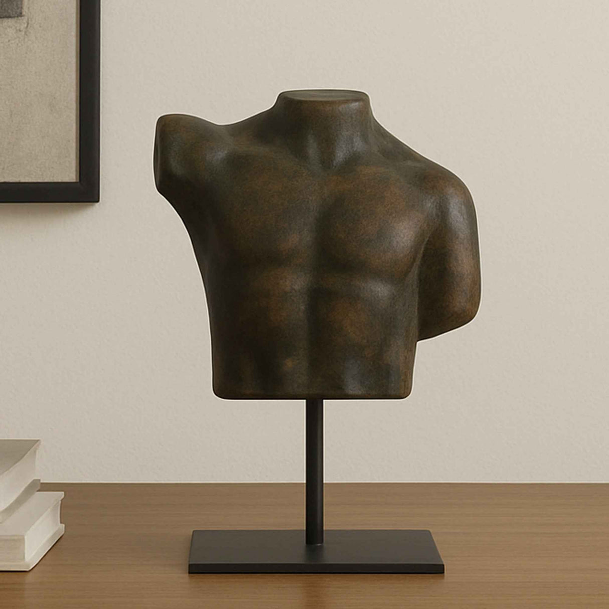 Victor Dark Green Patina Cast Aluminum Sculpture