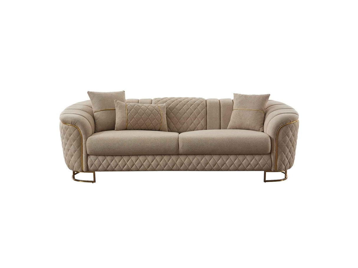 Victoria Cream Stationary Sofa by Furnia at Eve Furniture