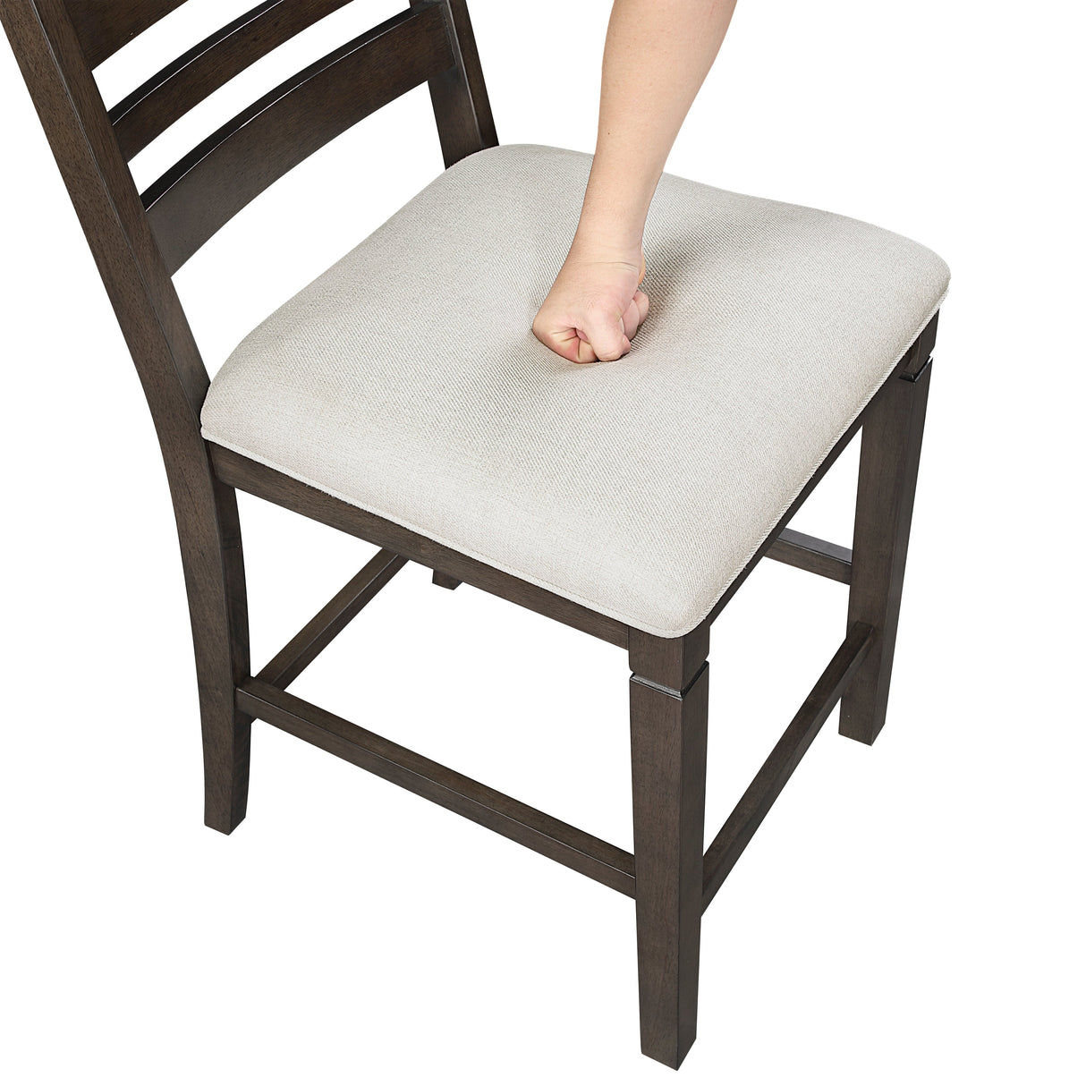 Victoria Espresso/Beige Counter Height Chair, Set of 2 by Homelegance at Eve Furniture