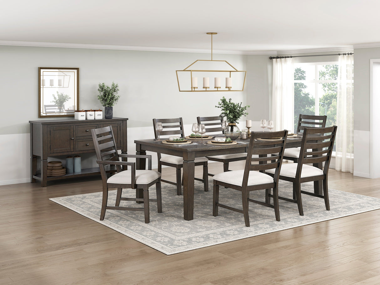 Victoria Espresso/Beige Upholstered Arm Chair, Set of 2 by Homelegance at Eve Furniture