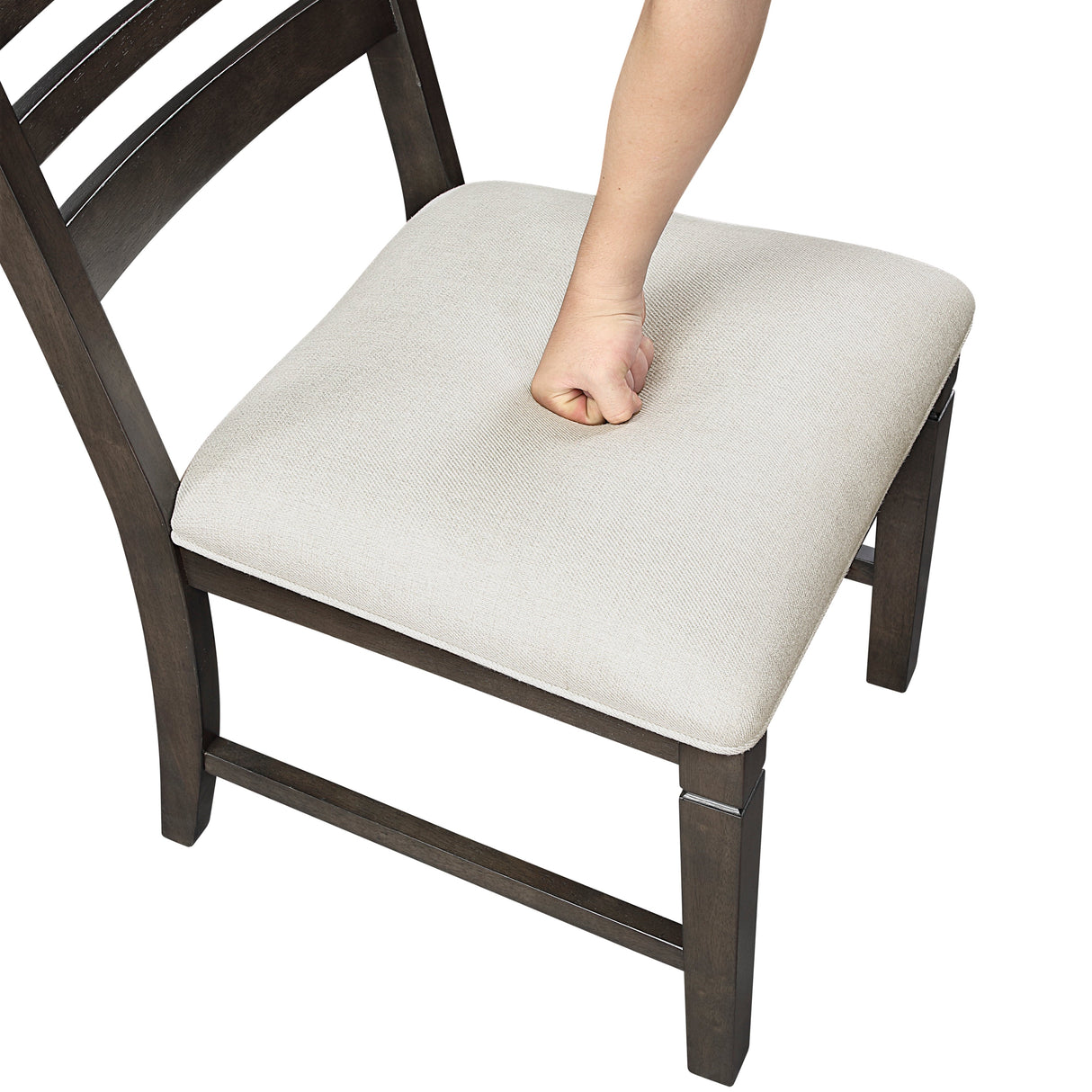 Victoria Espresso/Beige Upholstered Side Chair, Set of 2 by Homelegance at Eve Furniture