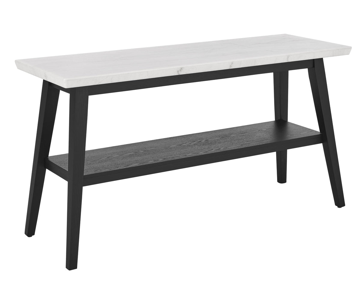 Vida Black Sofa Table, White Marble Top by Steve Silver at Eve Furniture