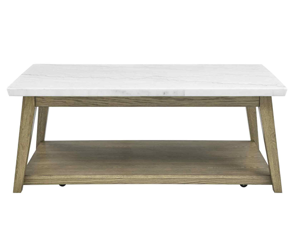 Vida Marble Top Cocktail Table w/Casters by Steve Silver at Eve Furniture