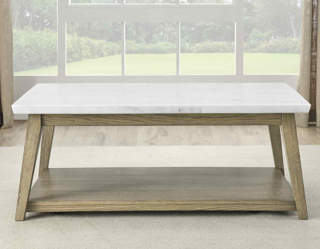 Vida Marble Top Cocktail Table w/Casters by Steve Silver at Eve Furniture
