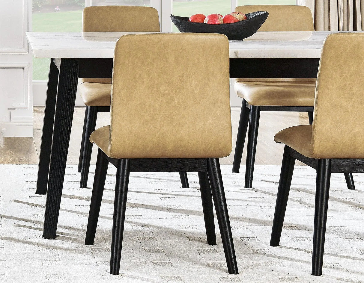 Vida Vegan Leather Side Chair, Sand by Steve Silver at Eve Furniture
