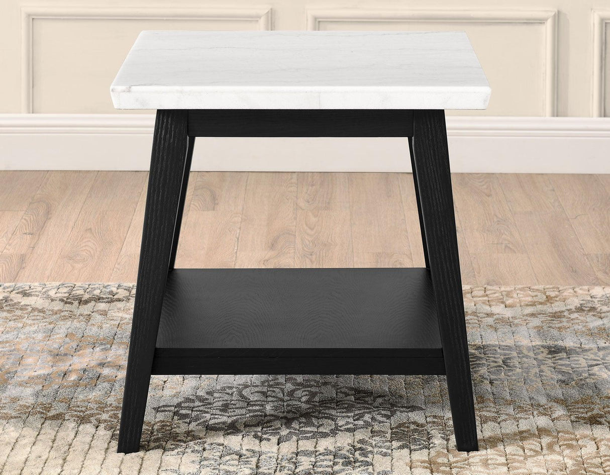 Vida Black Finish Marble Top 3-Piece Table Set by Steve Silver at Eve Furniture
