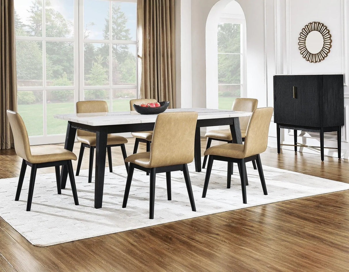 Vida Vegan Leather Side Chair, Sand by Steve Silver at Eve Furniture