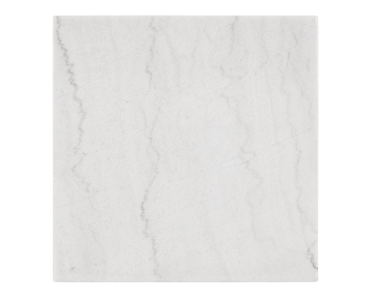 Vida White Marble Top End Table, Black Finish by Steve Silver at Eve Furniture