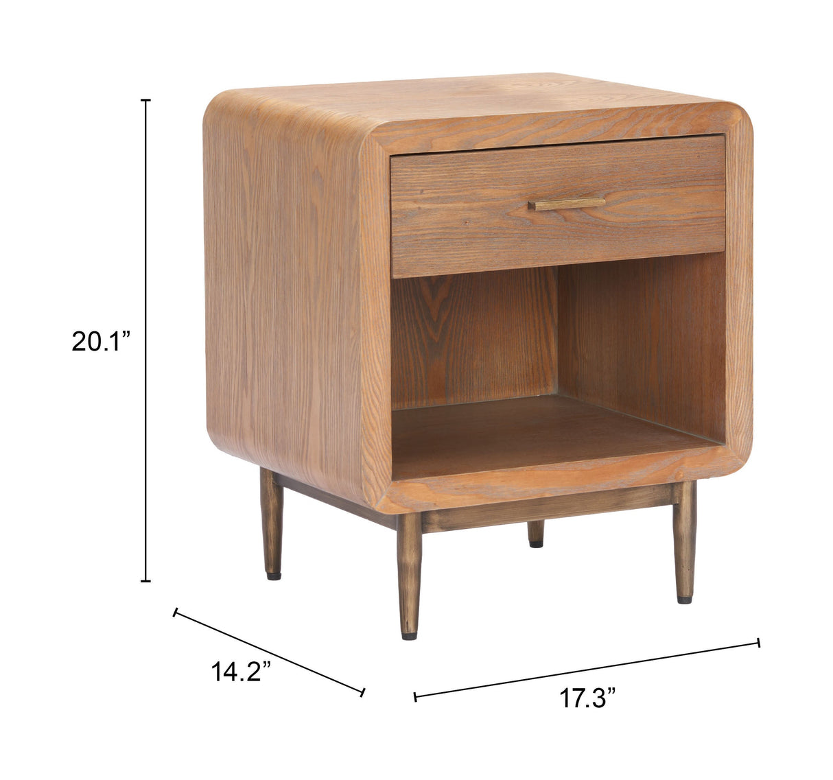Vidaz Brown Side Table by Zuomod at Eve Furniture