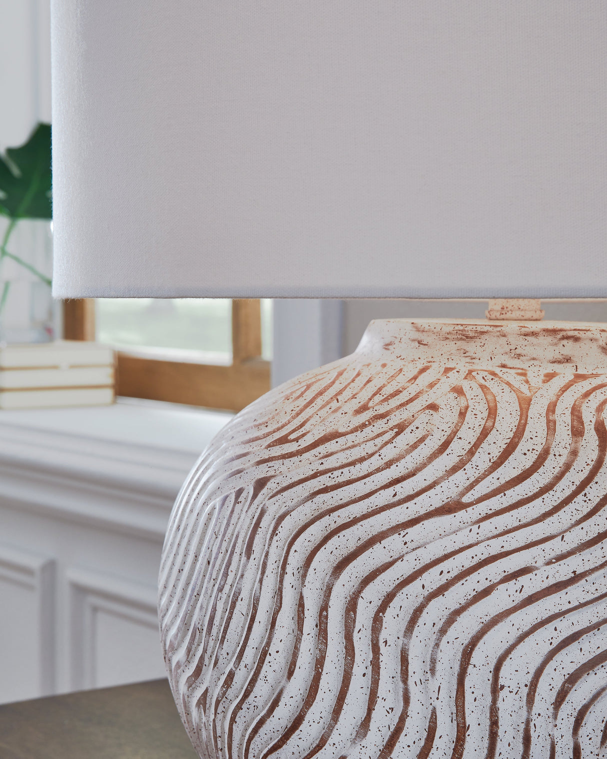 Vien Distressed White Table Lamp by ASHLEY FURNITURE at Eve Furniture