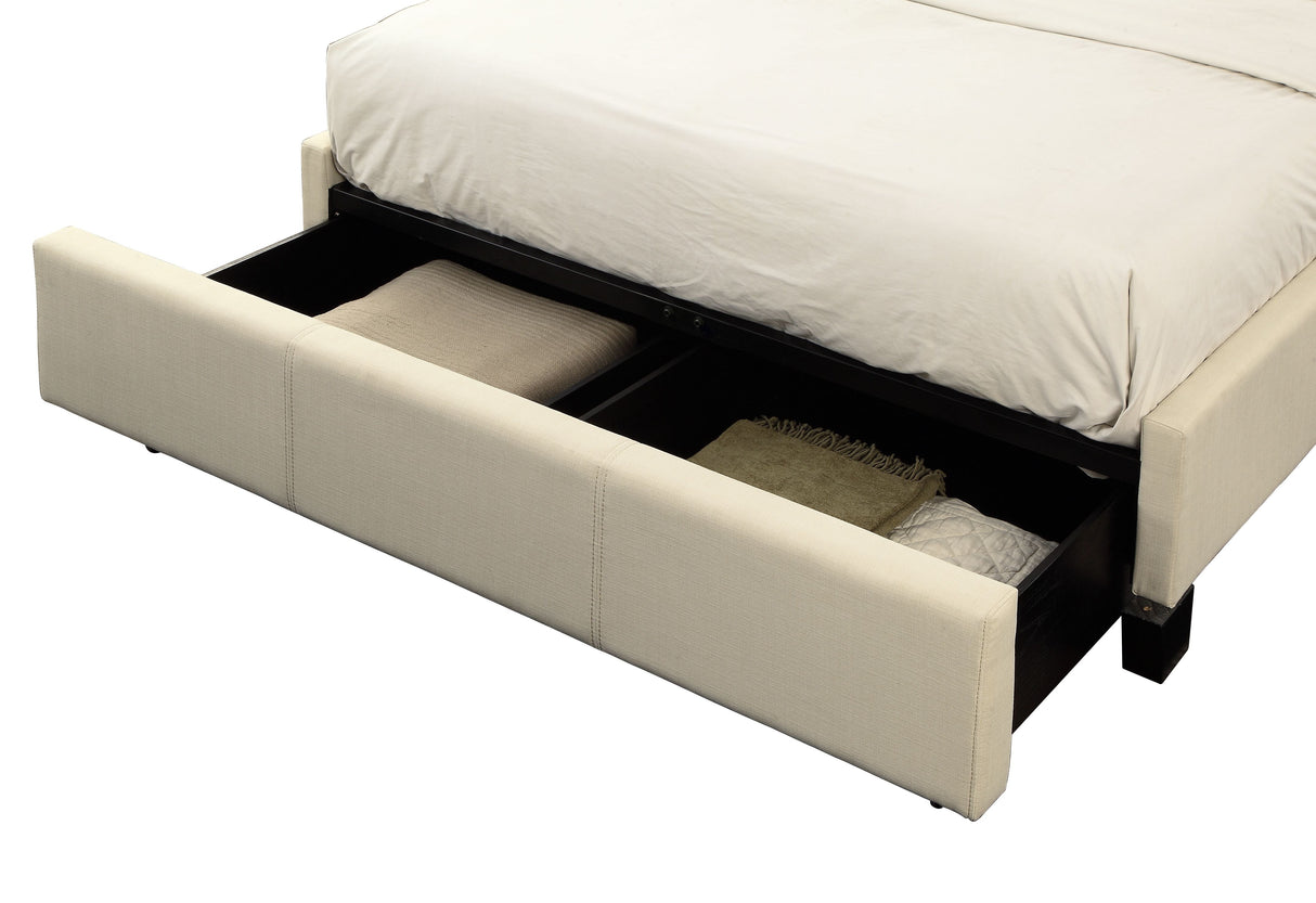 Vienne Nailhead Upholstered Full Platform Storage Bed in Powder by Modus Furniture at Eve Furniture