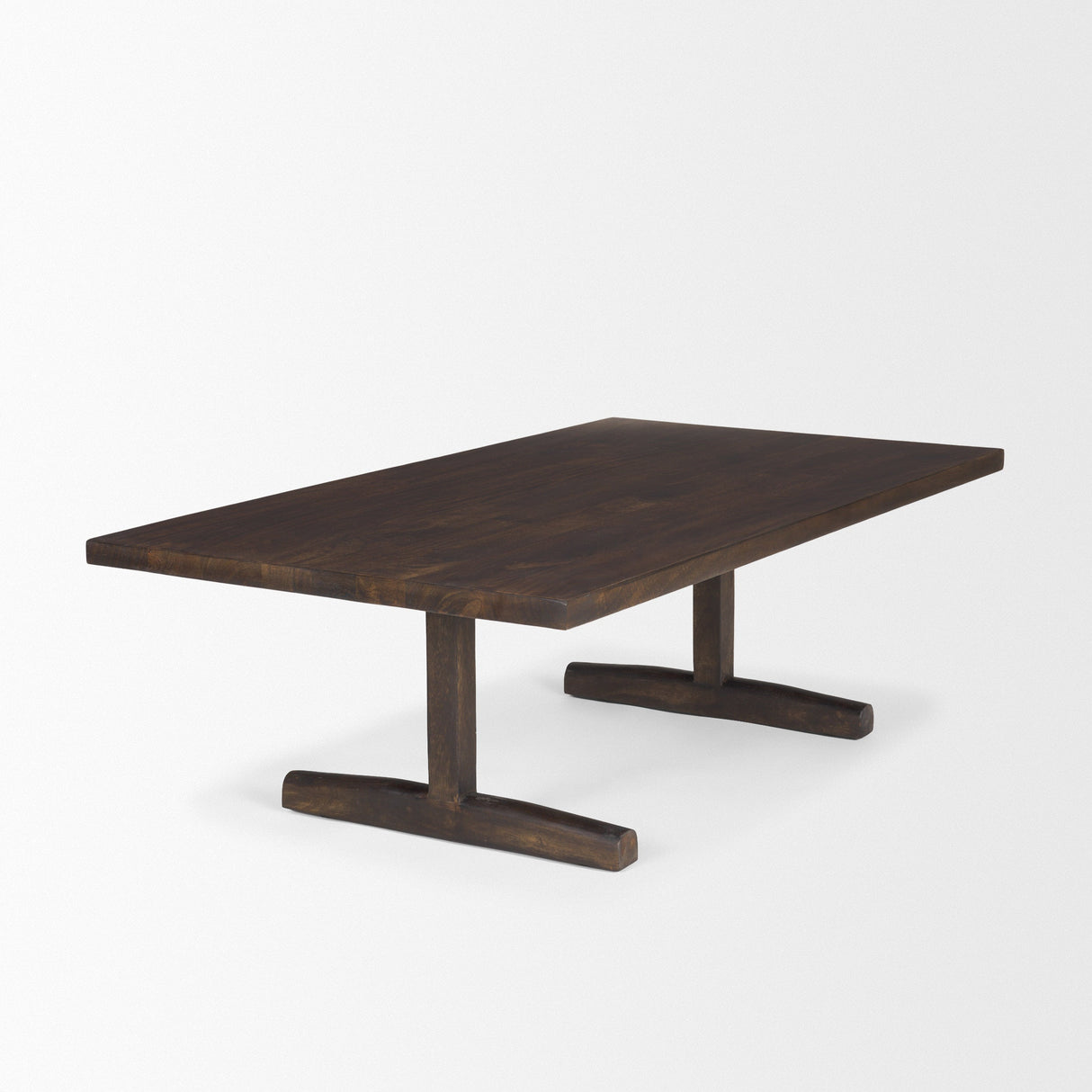 Viktor 55"L Dark Brown Solid Wood Coffee Table by Mercana at Eve Furniture