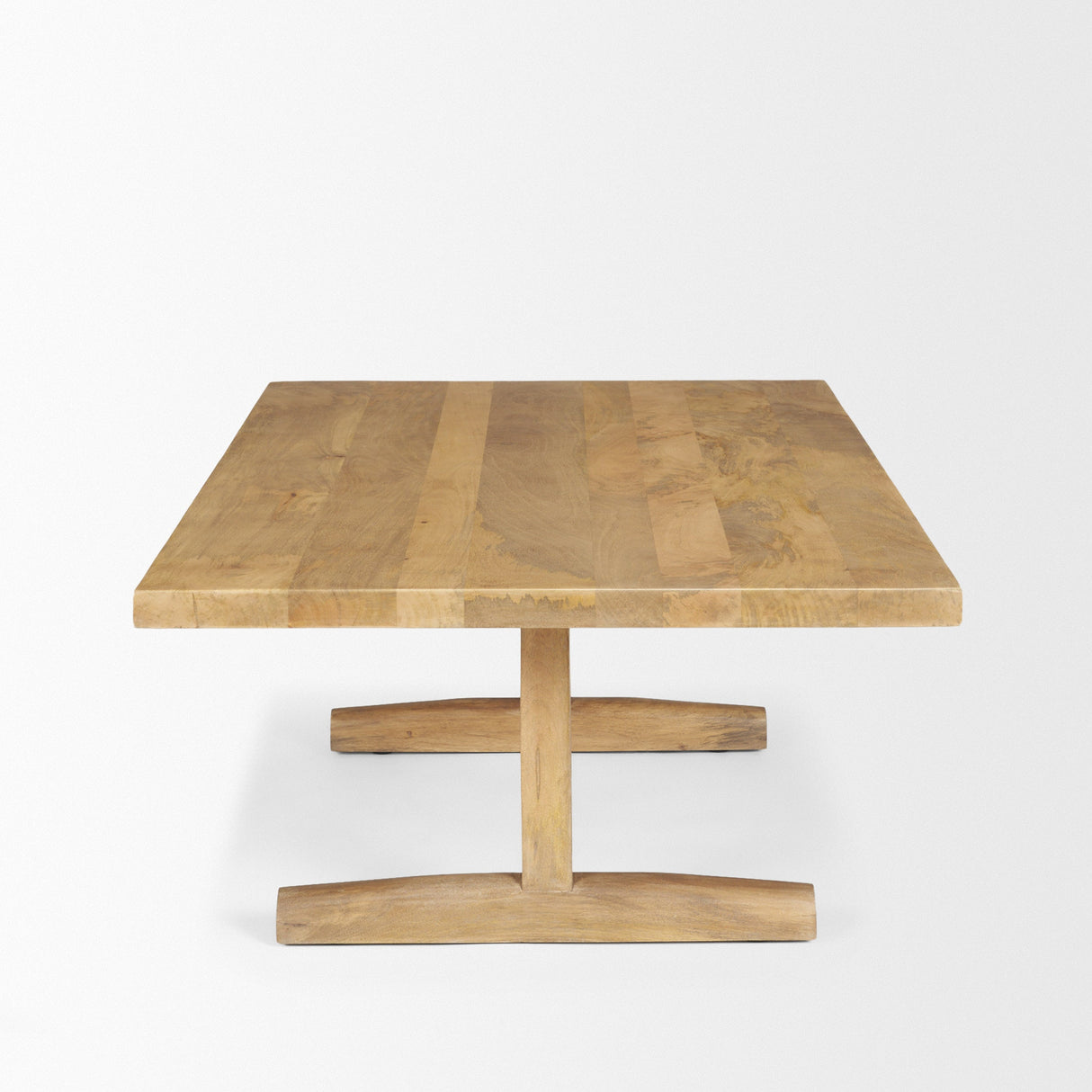 Viktor 55"L Light Brown Solid Wood Coffee Table by Mercana at Eve Furniture