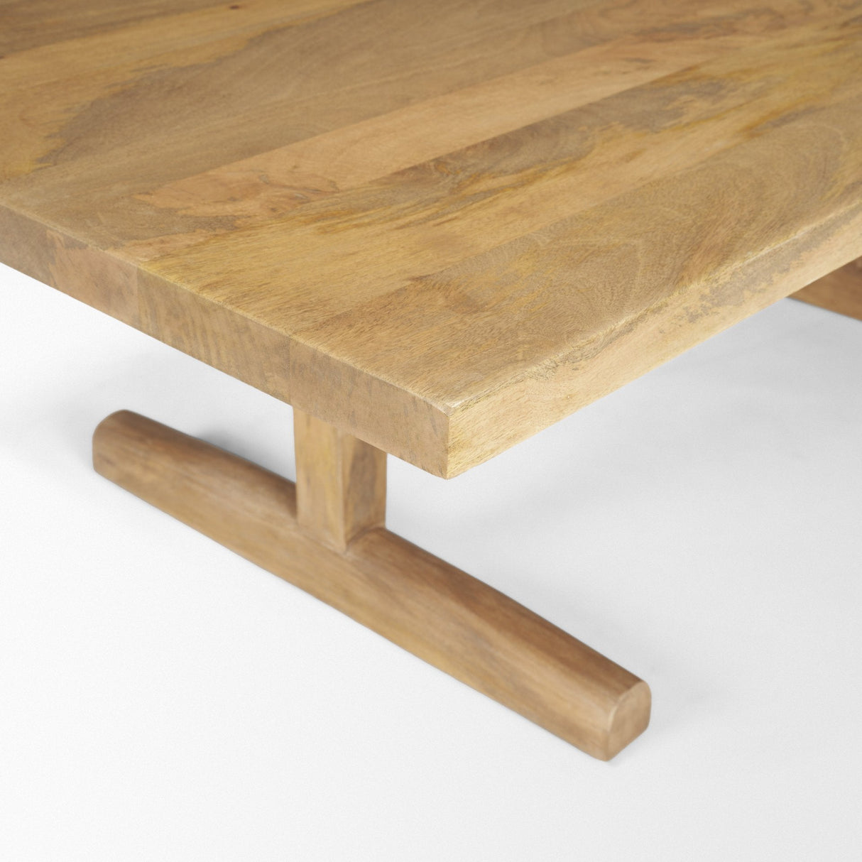 Viktor Light Brown Solid Wood Coffee Table by Mercana at Eve Furniture