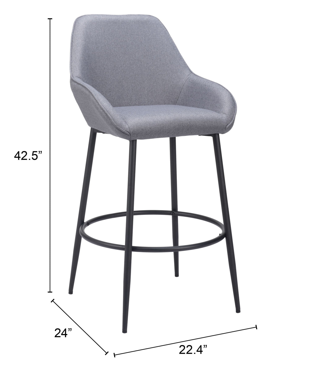 Vila Barstool Gray by Zuomod at Eve Furniture