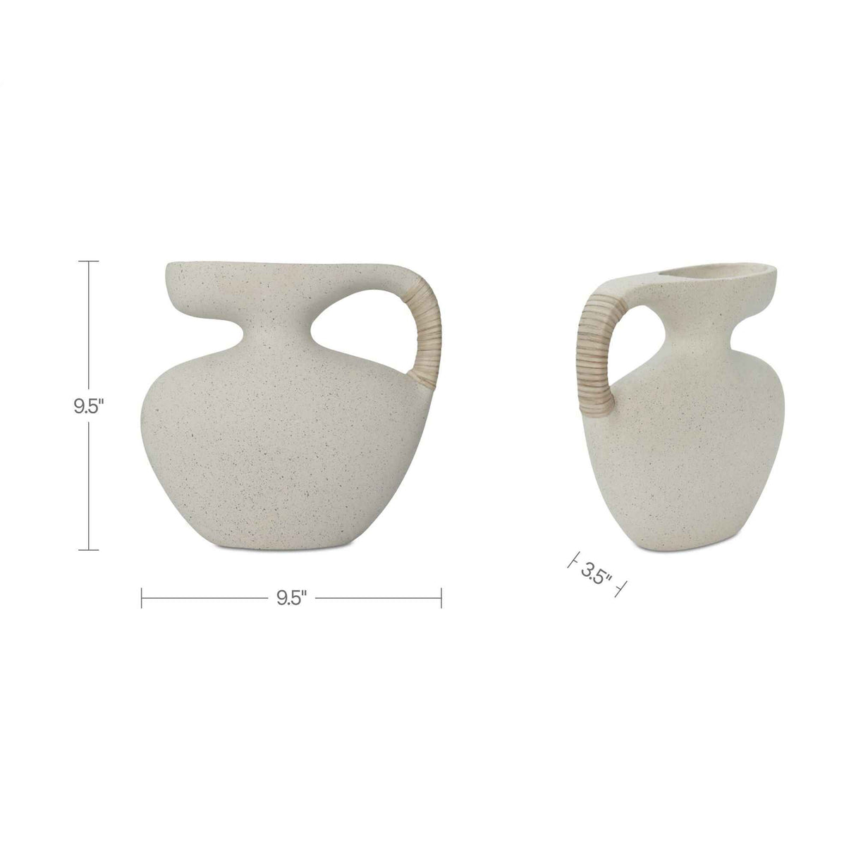 Vila Cream White 9.5-in Sculptural Vessel by Moe's Home at Eve Furniture