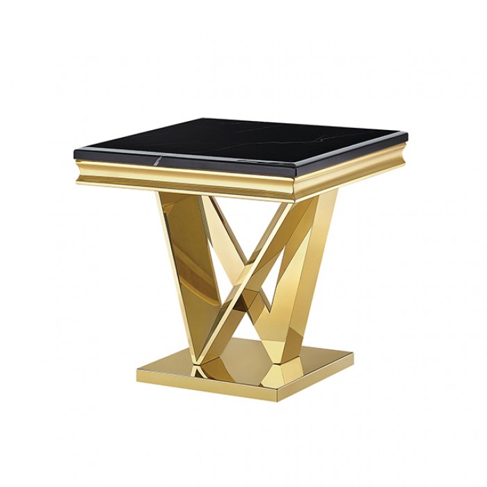 Villarsglane Gold/Black End Table by Furniture of America at Eve Furniture