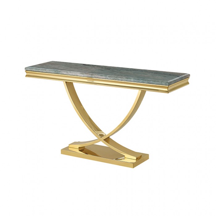 Villarsglane Gold/Green Sofa Table by Furniture of America at Eve Furniture
