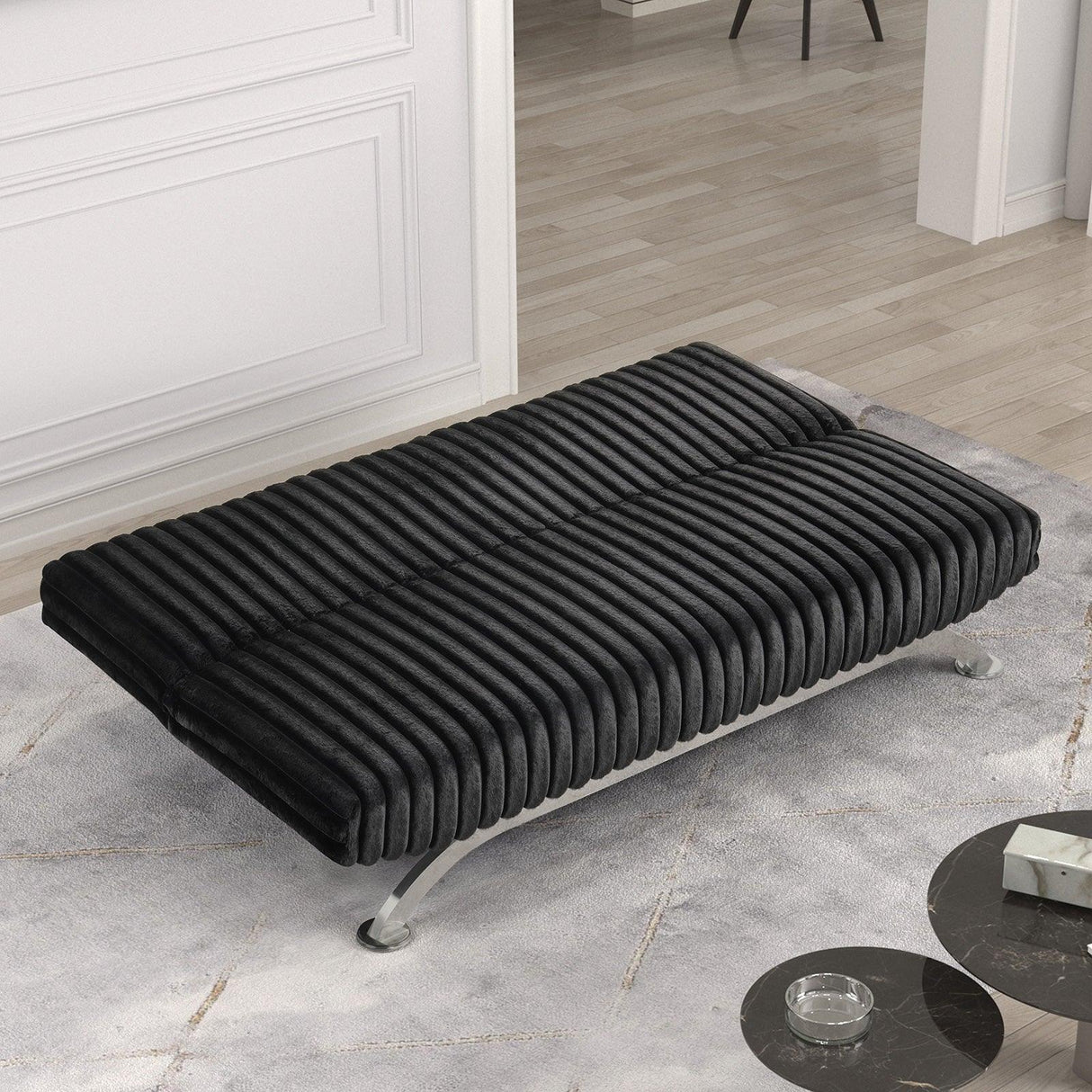 Villeneuve Black Futon Sofa Bed by Furniture of America at Eve Furniture