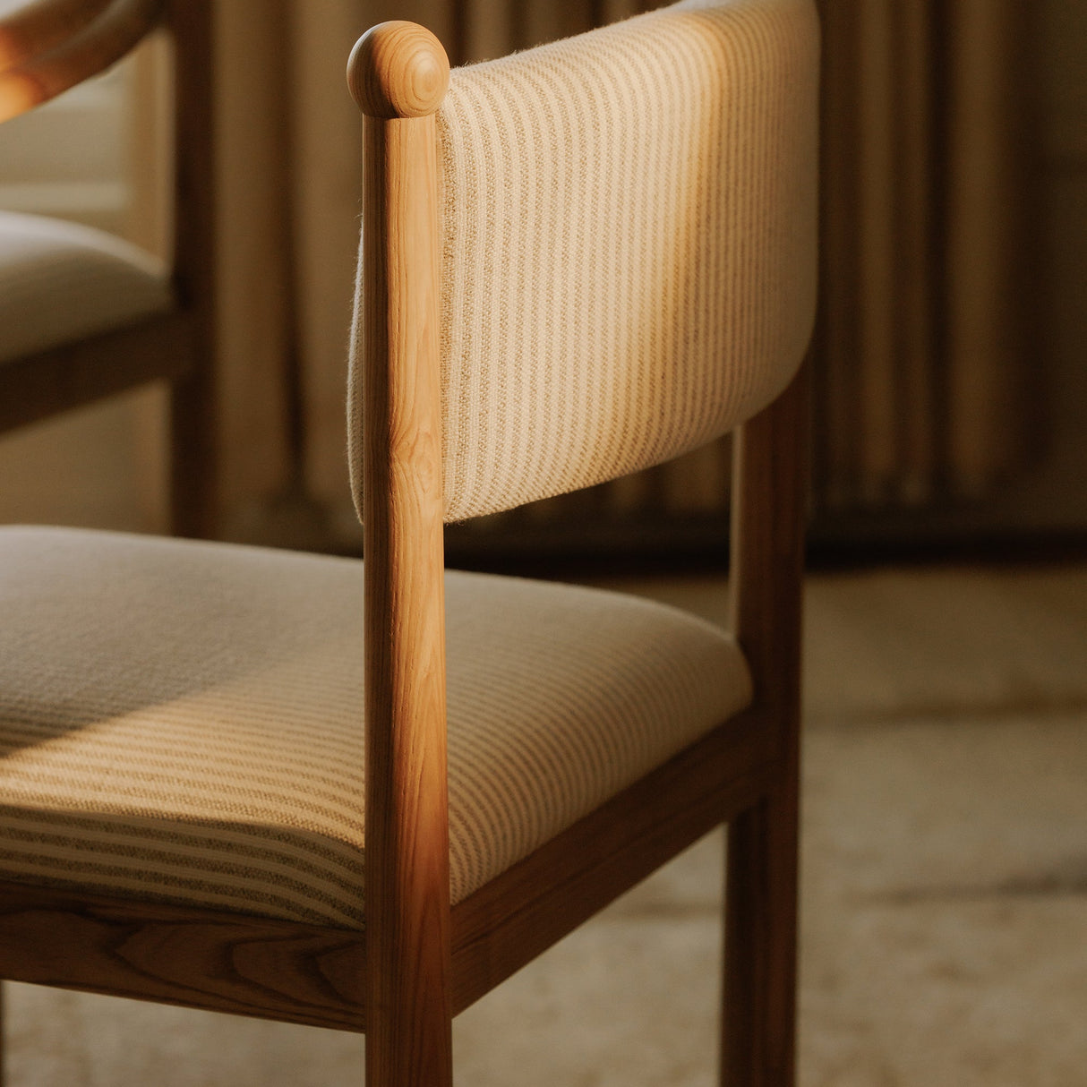 Villetta Stripe/Oak Stained Dining Chair (Set of 2) by Moe's Home at Eve Furniture