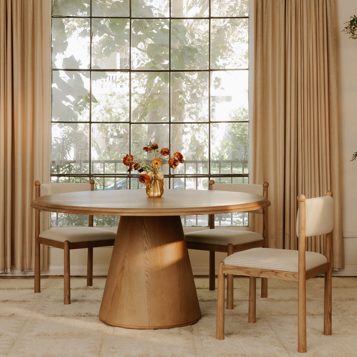 Villetta Stripe/Oak Stained Dining Chair (Set of 2) by Moe's Home at Eve Furniture