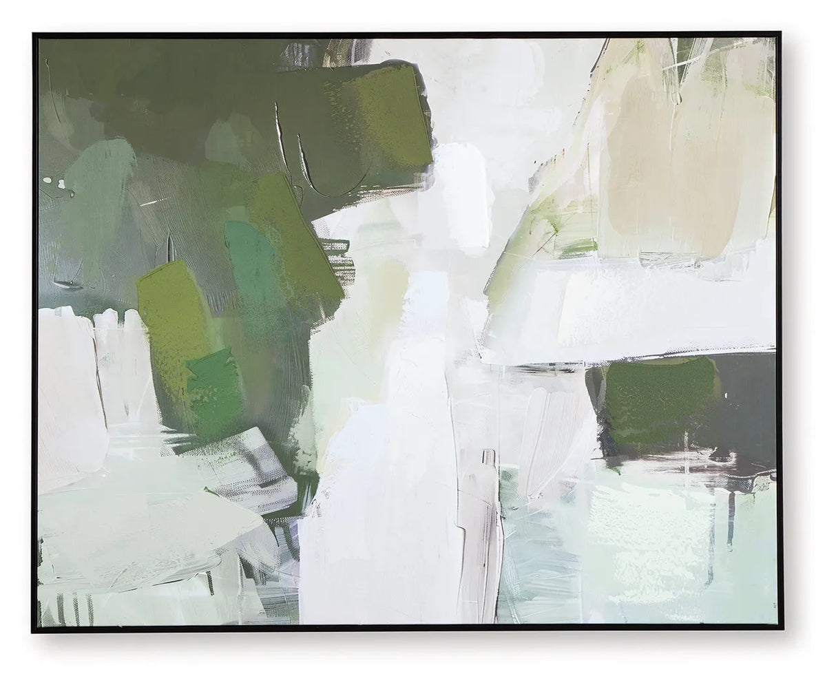 Vinick Green/Gray/White Wall Art by Ashley at Eve Furniture