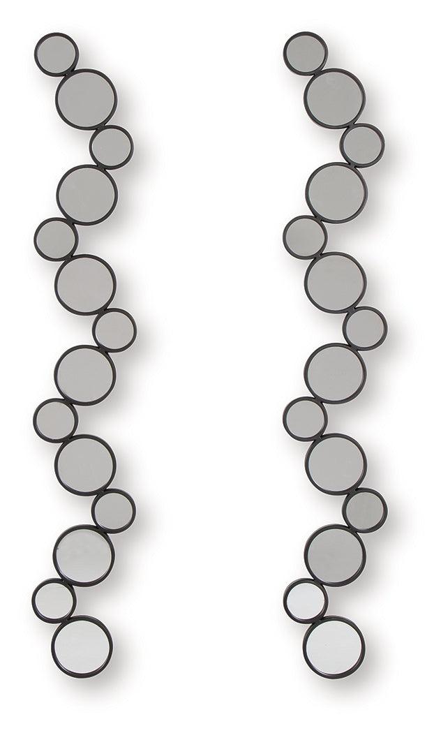 Vinler Black Accent Mirror Set (Set of 2) by Ashley at Eve Furniture