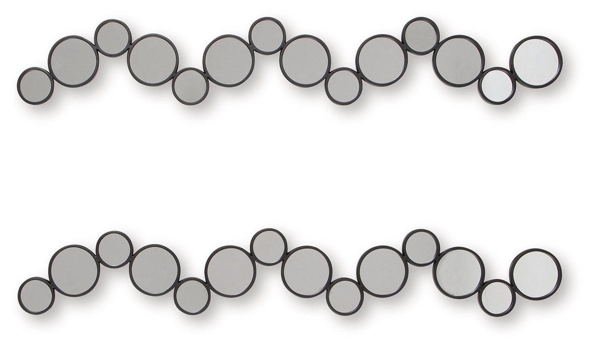 Vinler Black Accent Mirror Set (Set of 2) by Ashley at Eve Furniture