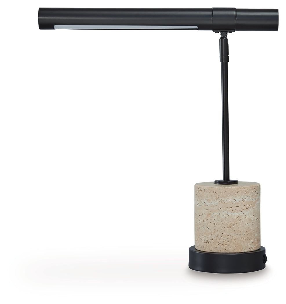 Vinmour Brown/Beige Desk Lamp by Ashley at Eve Furniture