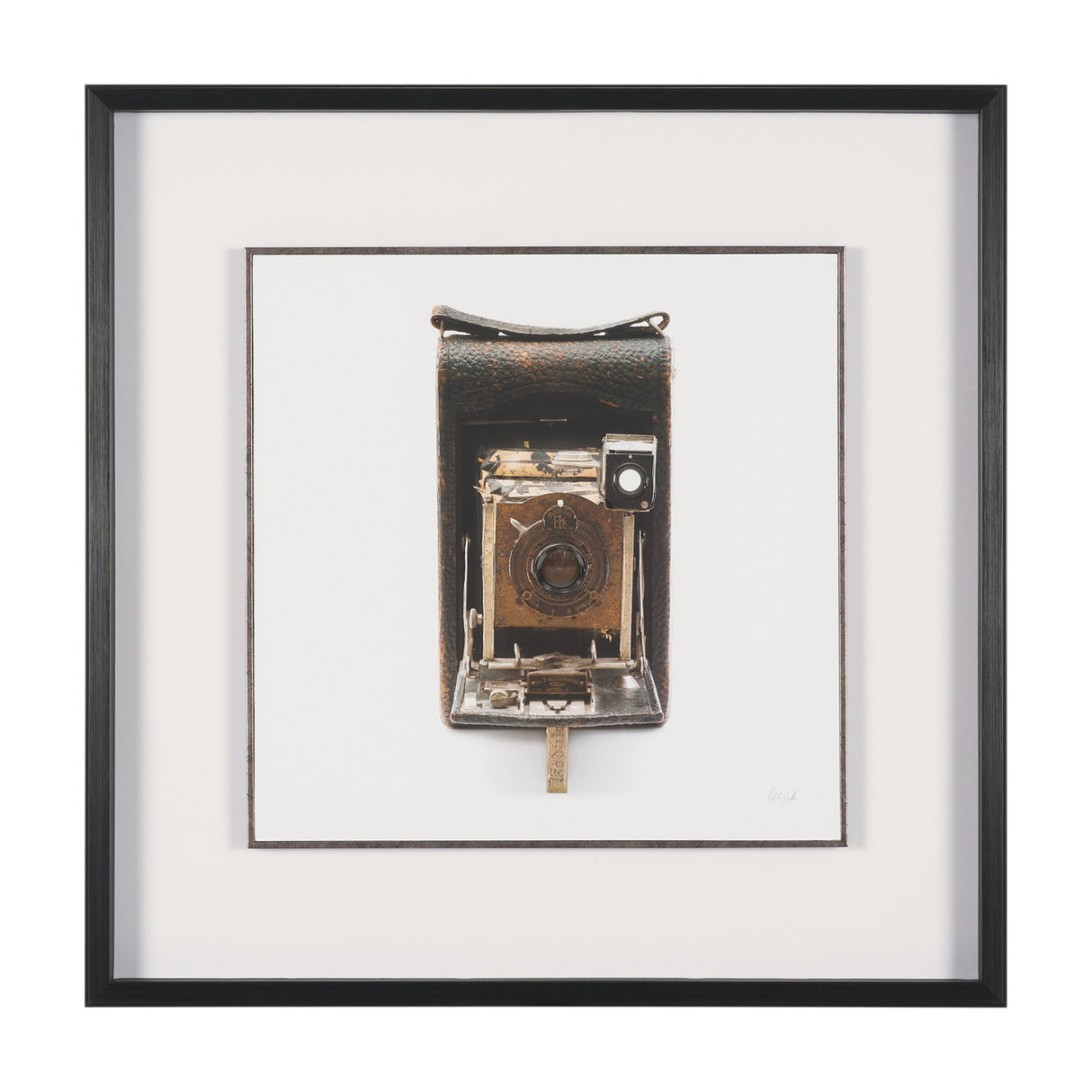 Vintage Camera by Deborah Revell Hand Embelished Framed Art Print Matted under Glass by Mercana at Eve Furniture