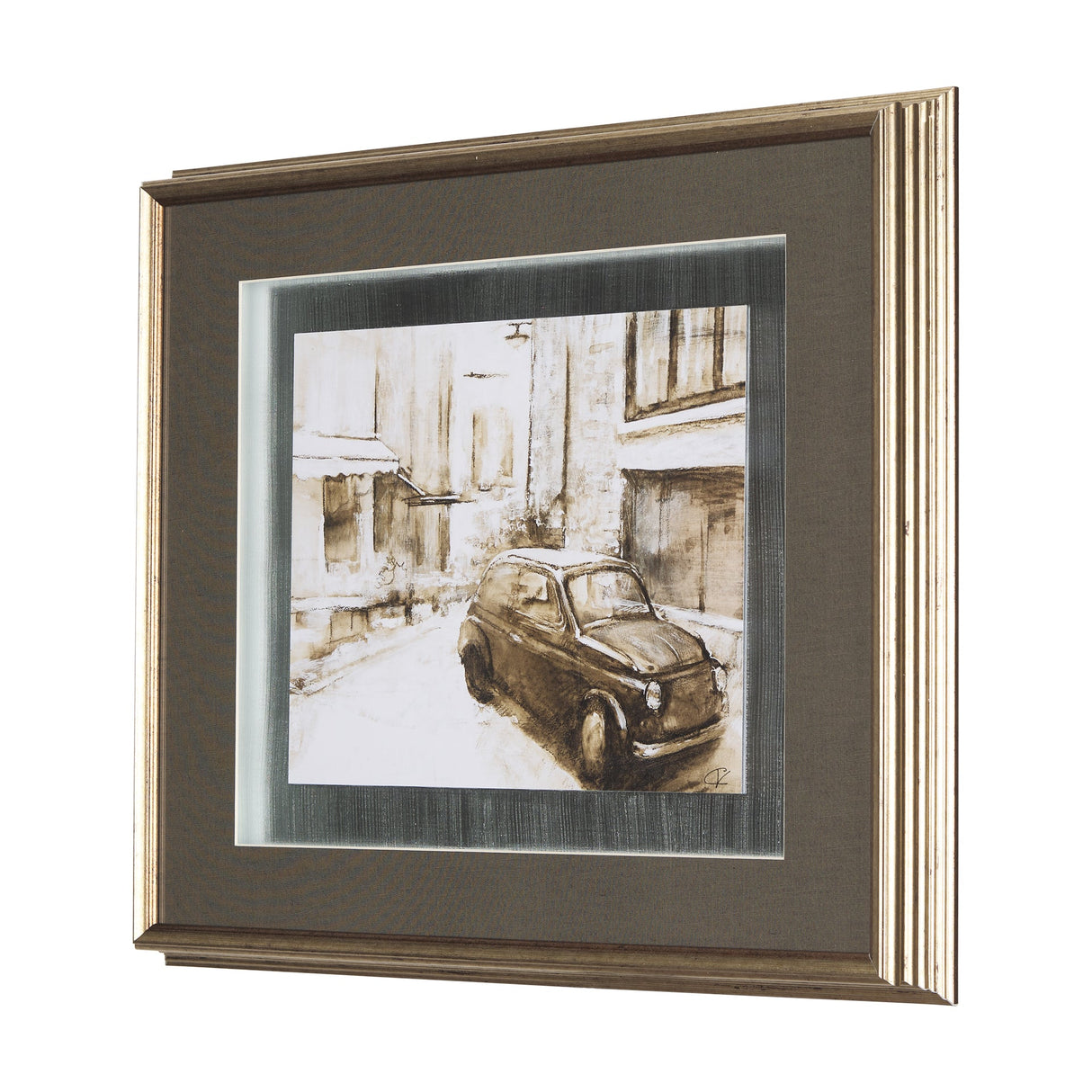 Vintage Car Picture II by Mercana Studio Hand Embellished Framed Art Print Matted under Glass by Mercana at Eve Furniture