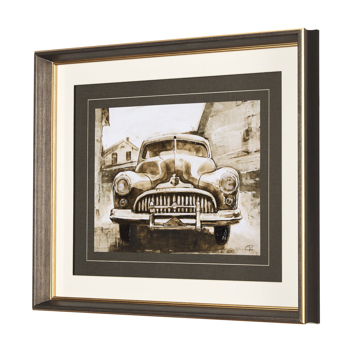 Vintage Car Picture III by Mercana Studio Hand Embellished Framed Art Print Matted under Glass by Mercana at Eve Furniture