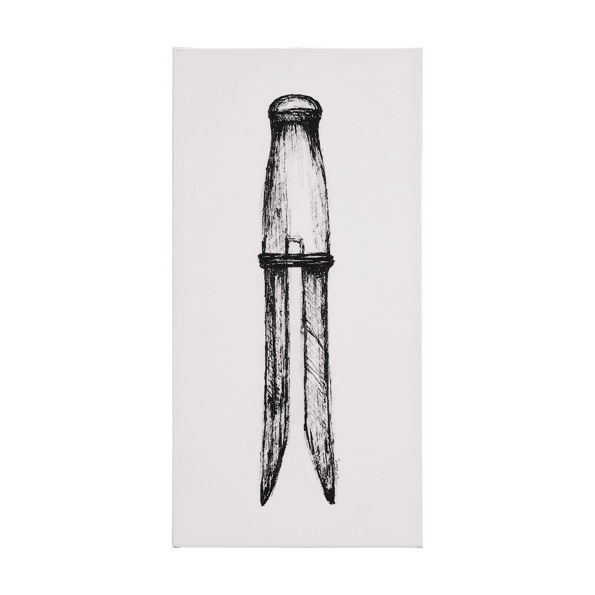Vintage Cloth Peg I by Mercana Studio a Hand Embellished Textured Canvas by Mercana at Eve Furniture