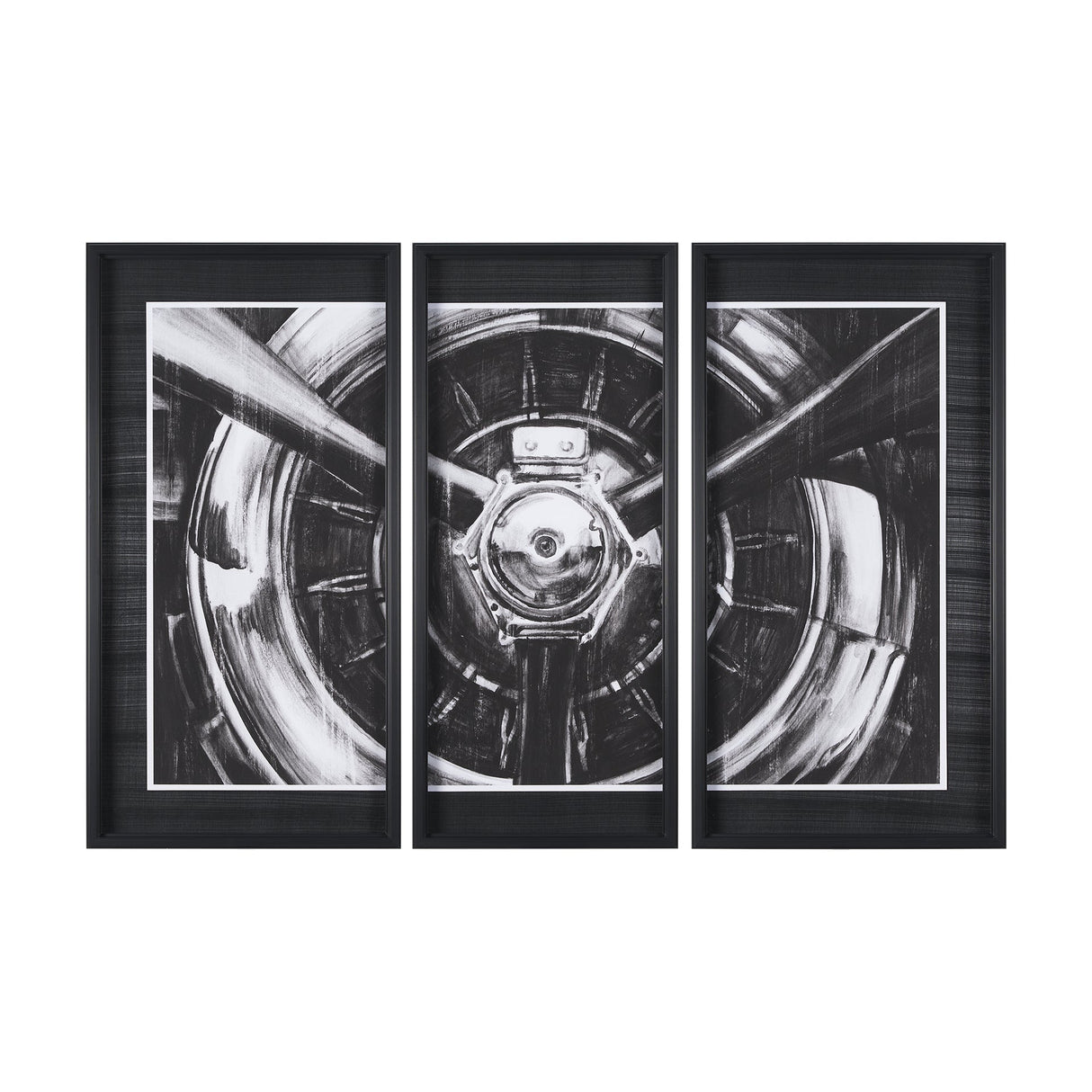 Vintage Propeller I by Ethan Harper a Hand Embelished Textured Framed Art Print Matted under Glass by Mercana at Eve Furniture