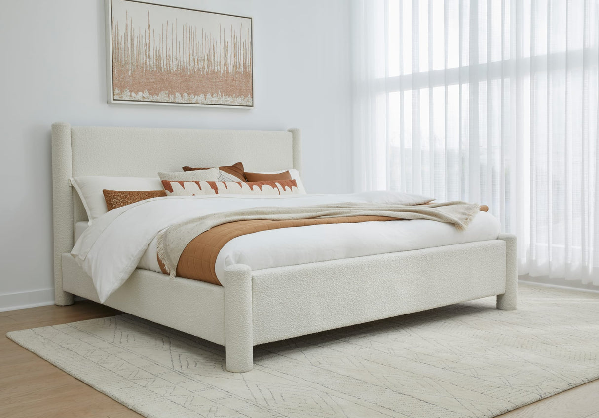 Virgil Burke Cottage Cheese King Upholstered Platform Bed by Modus Furniture at Eve Furniture