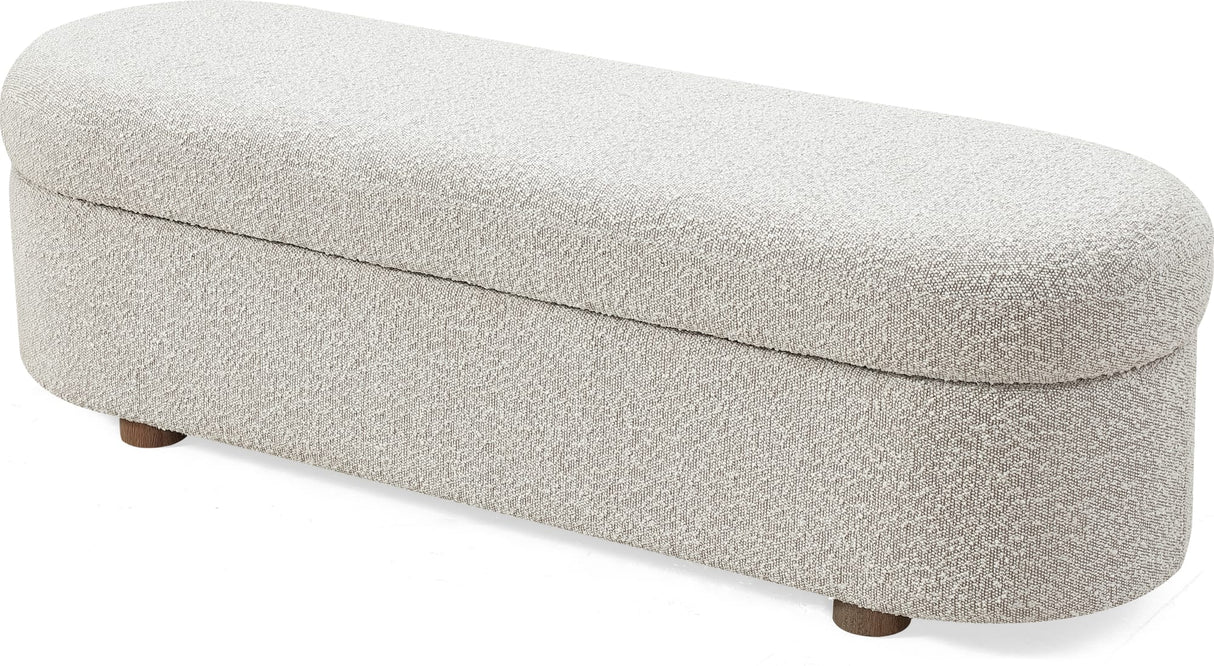 Virgil Kiki Cotton Ball Upholstered Hinged Storage Bench by Modus Furniture at Eve Furniture