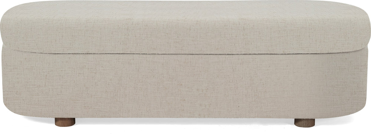 Virgil Kiki Whipped Honey Upholstered Storage Bench by Modus Furniture at Eve Furniture