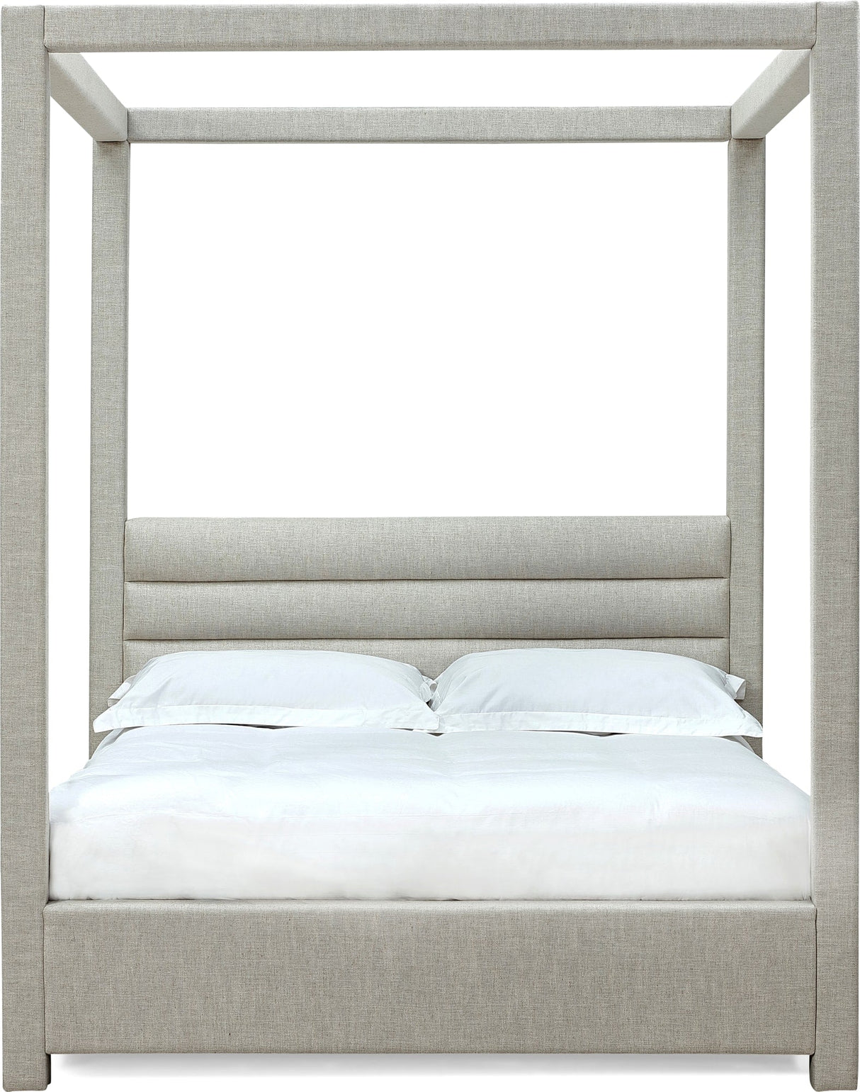 Virgil Rockford Turtle Dove Queen Upholstered Canopy Bed by Modus Furniture at Eve Furniture