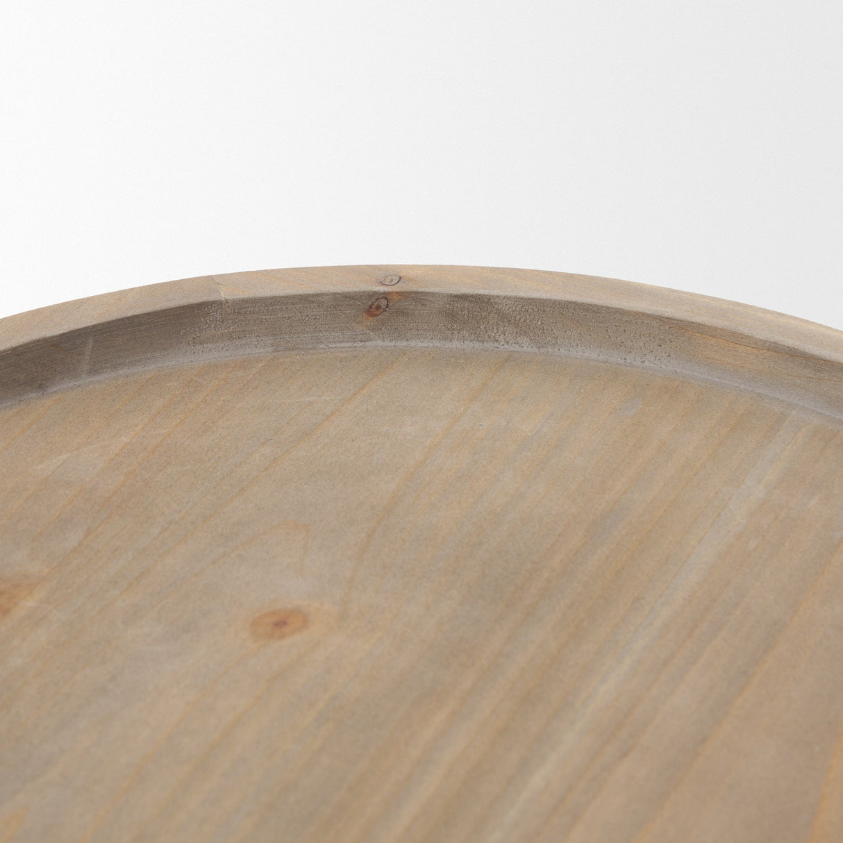 Virve Round Light Brown Wood w/ Gray Wash Wooden Trays by Mercana at Eve Furniture