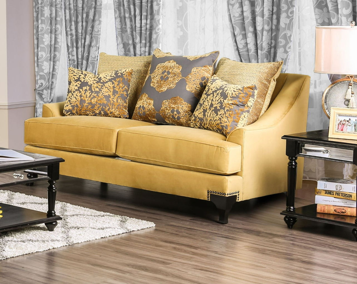 Viscontti Gold/Gray Loveseat by Furniture of America at Eve Furniture