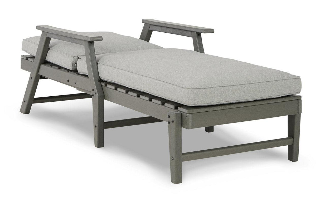 Visola Gray Chaise Lounge with Cushion by Ashley at Eve Furniture