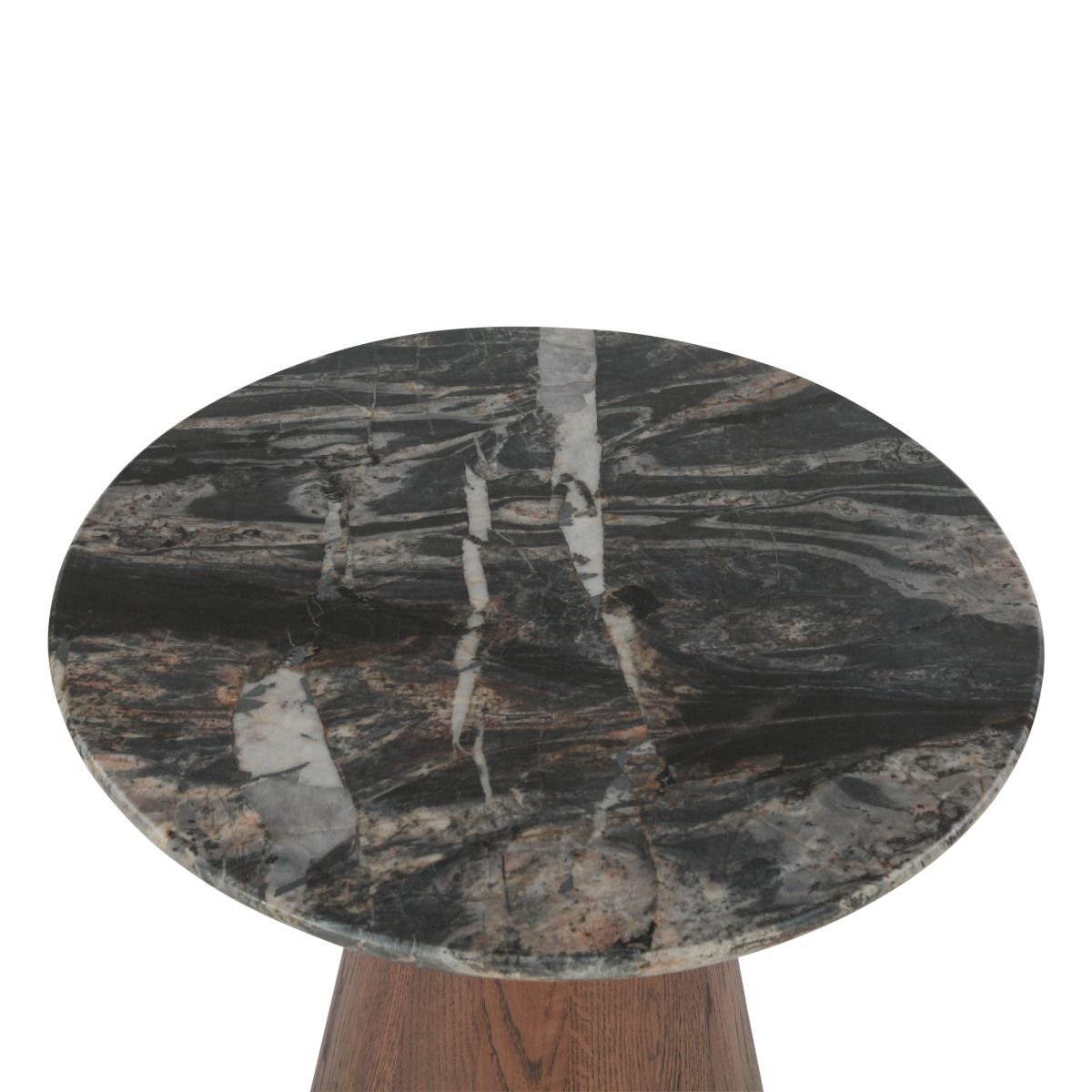 Vista 22" Side Table with Lava Marble and Dark Mango Base by Home Trends & Design at Eve Furniture