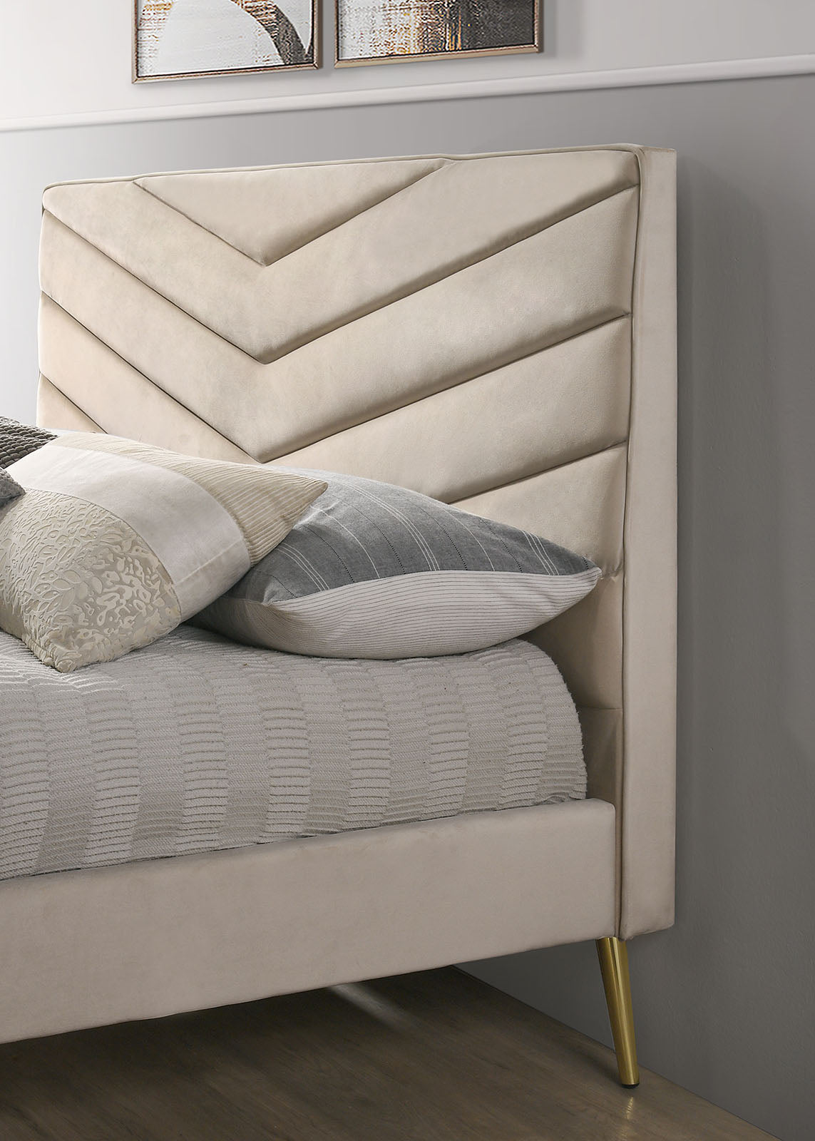 Vivar Beige King Bed by Furniture of America at Eve Furniture