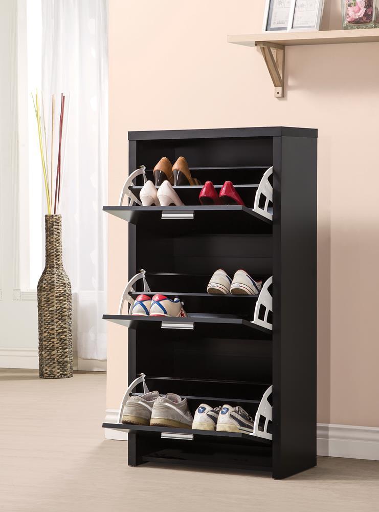 Vivian Black 3-Drawer Shoe Cabinet by Coaster at Eve Furniture