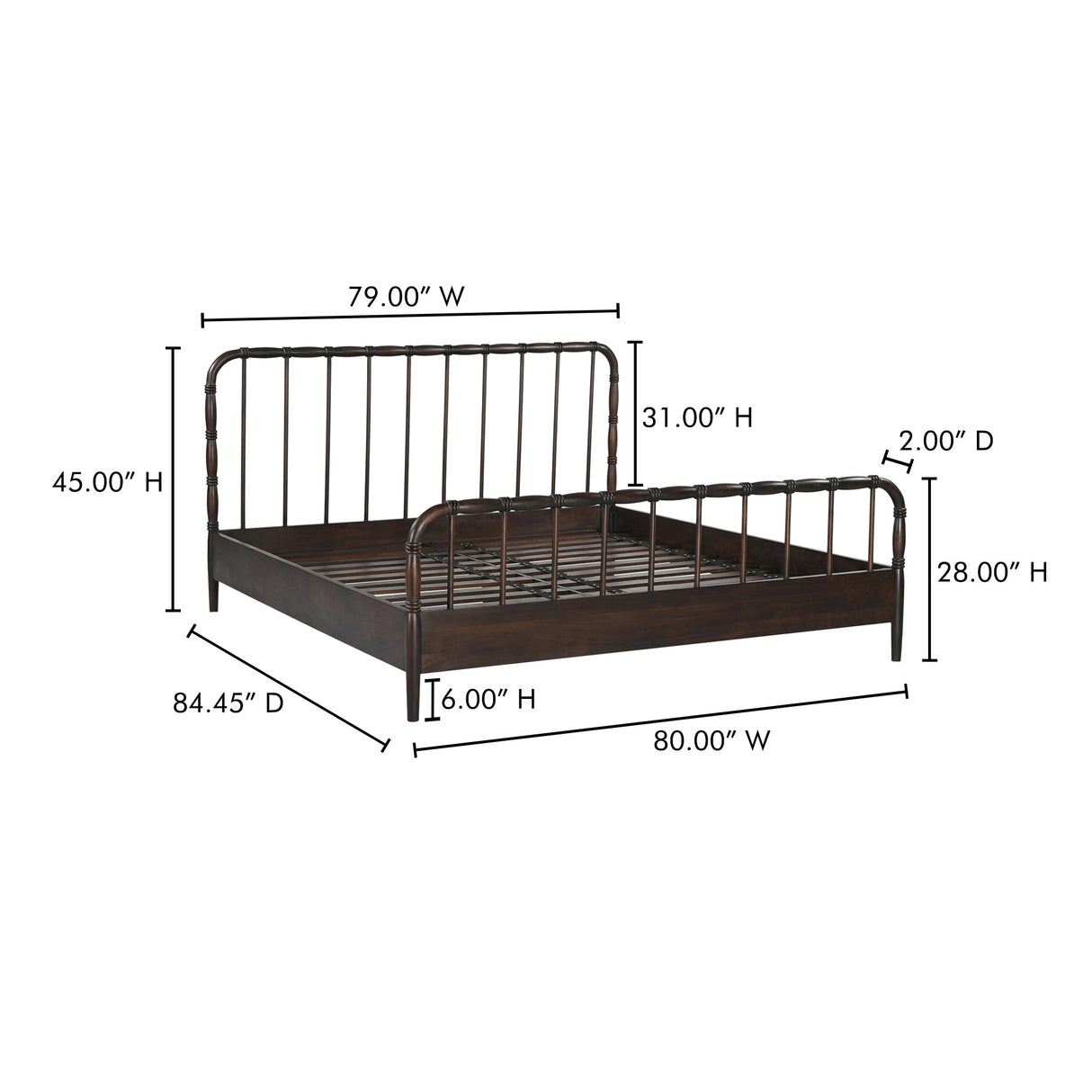 Vivian Brown King Bed by MOES at Eve Furniture